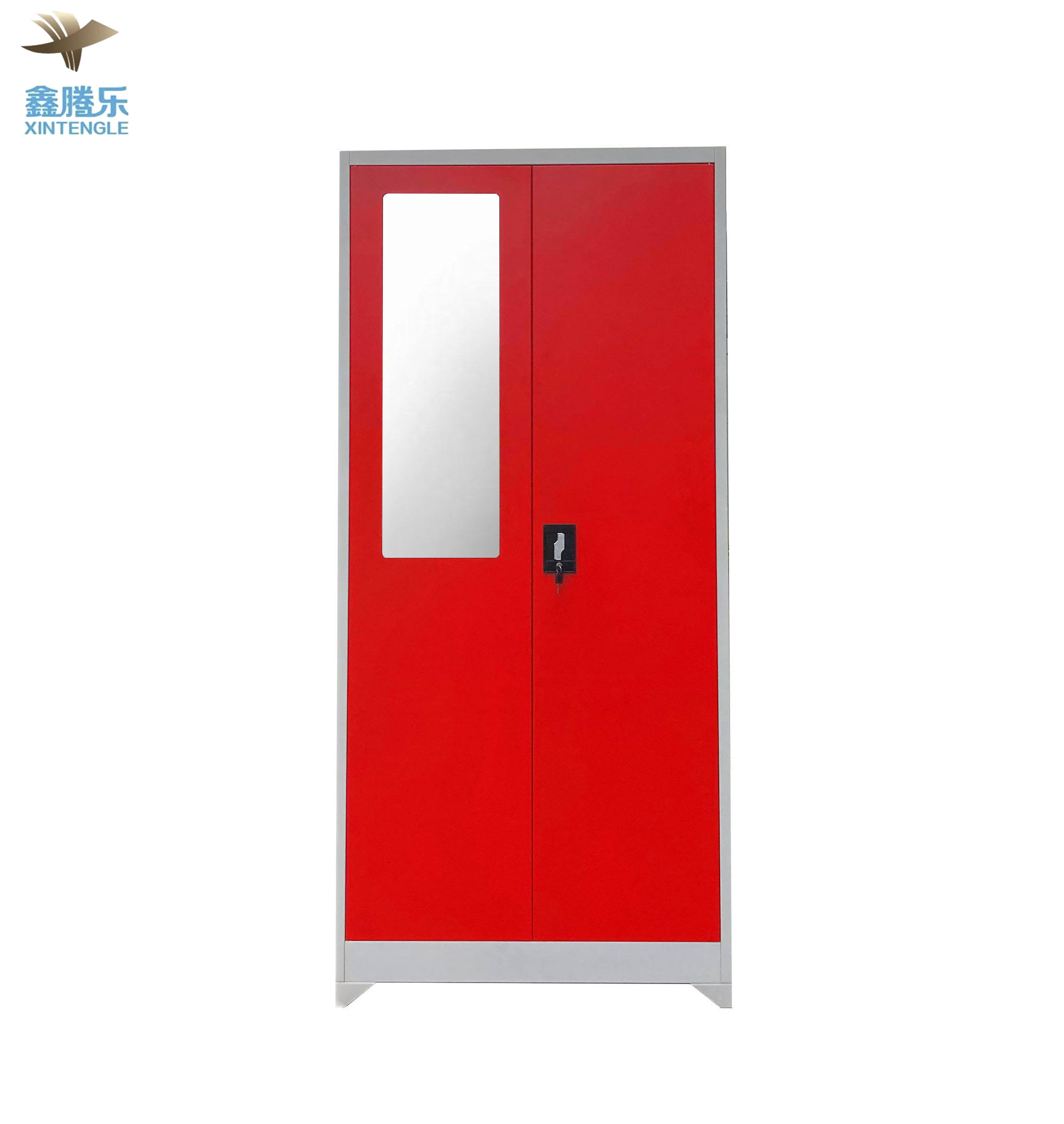 2024 Popular Korean Style 2-Door Metal Bedroom Almirah Modern Home Furniture with Wardrobe Clothes Designs Steel Material