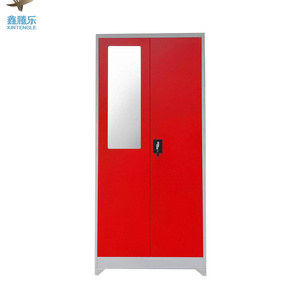 2024 Popular Korean Style 2-Door Metal Bedroom Almirah Modern Home Furniture with Wardrobe Clothes Designs Steel Material