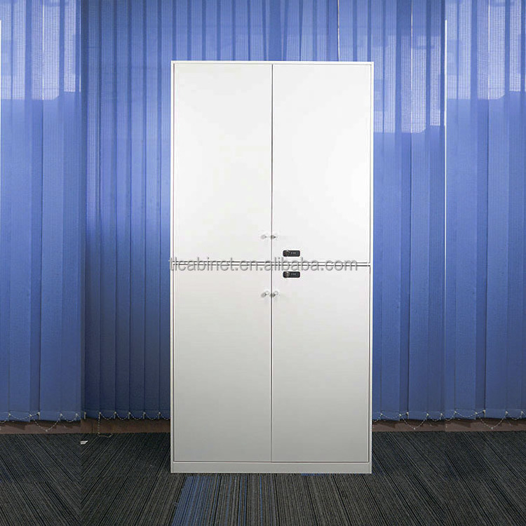 full height bookcase storage metal file cabinet 2 door cupboards with safe locking bar steel cabinet