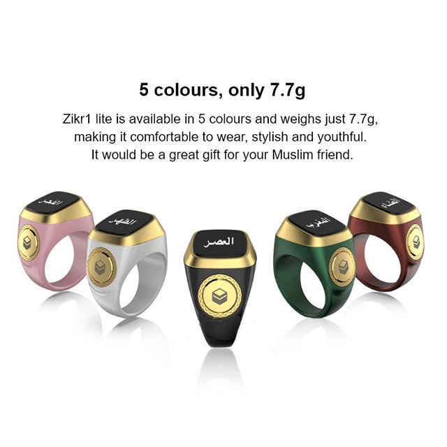 2024 Plastic Electronic Zikir Counter Digital Azan Alarm Clock Zikr Ring Smart Muslim Zikr counter prayer ring