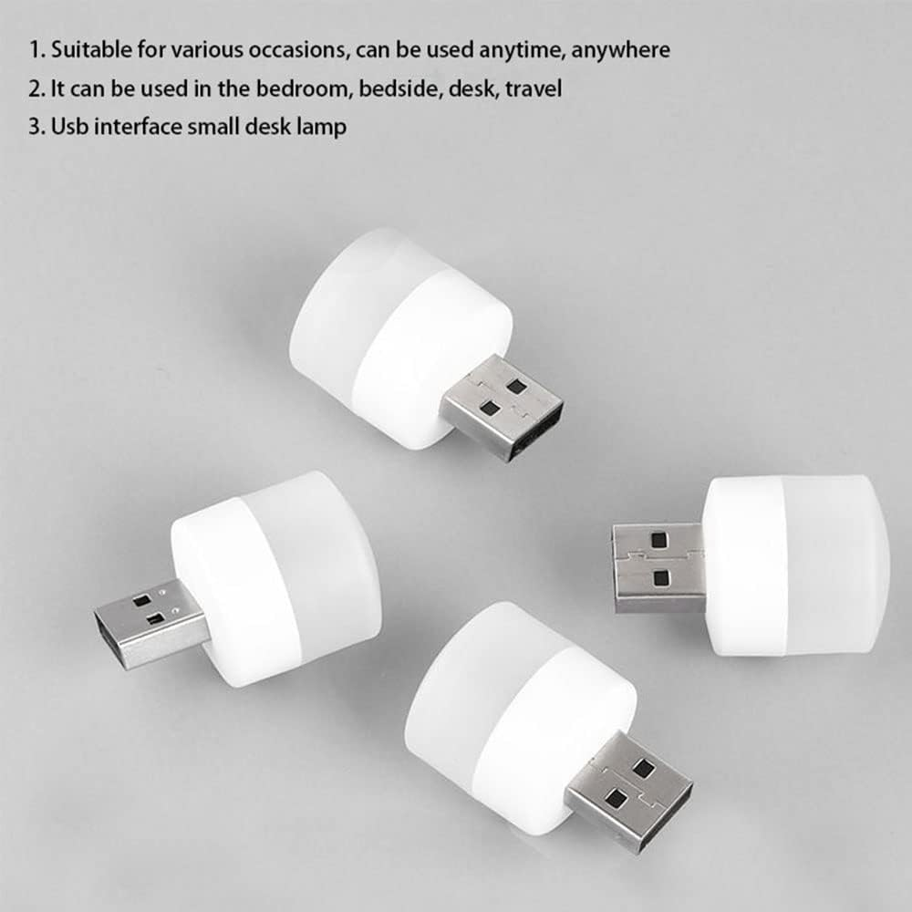 USB Lights by Night, Mini LED Bulb, Plug-in ,Warm White, Compact, Ideal for Bedroom, Bathroom,Nursery Hallway