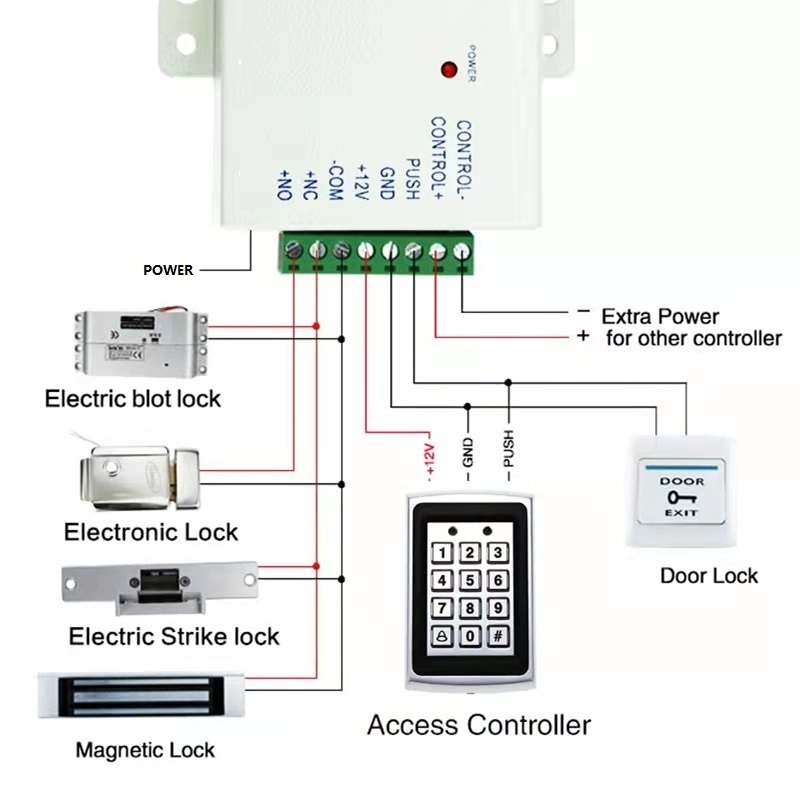 Iron Metal Wooden Door Electric Lock Rim Door Lock With Rfid Card And Remote Control For Gate Door