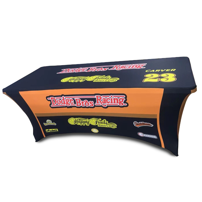 Custom Rectangular Stretch Table Cloth Table Cover Logo for Wedding Hotel Promotion