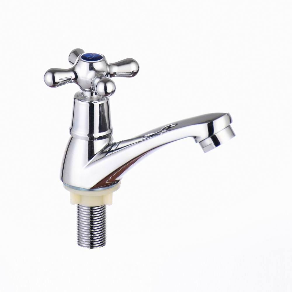 Cheap Price Zinc Body Cross Wheel Handle Basin Tap Single Lever Cold Water Basin Faucet Bathroom Design