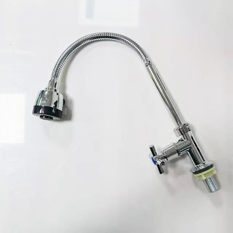 Single handle plastic faucet electroplated long neck kitchen faucet