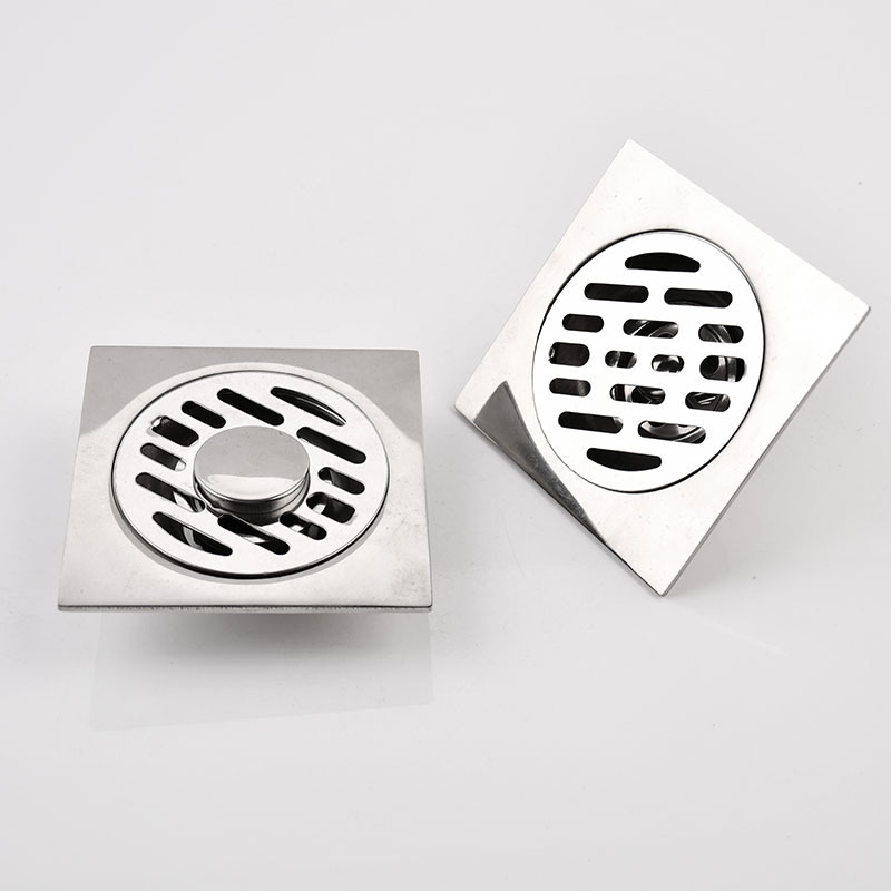 Wholesale Bathroom Square Chrome Plated Floor Drain Stainless Steel Anti Odor Kitchen Floor Drain