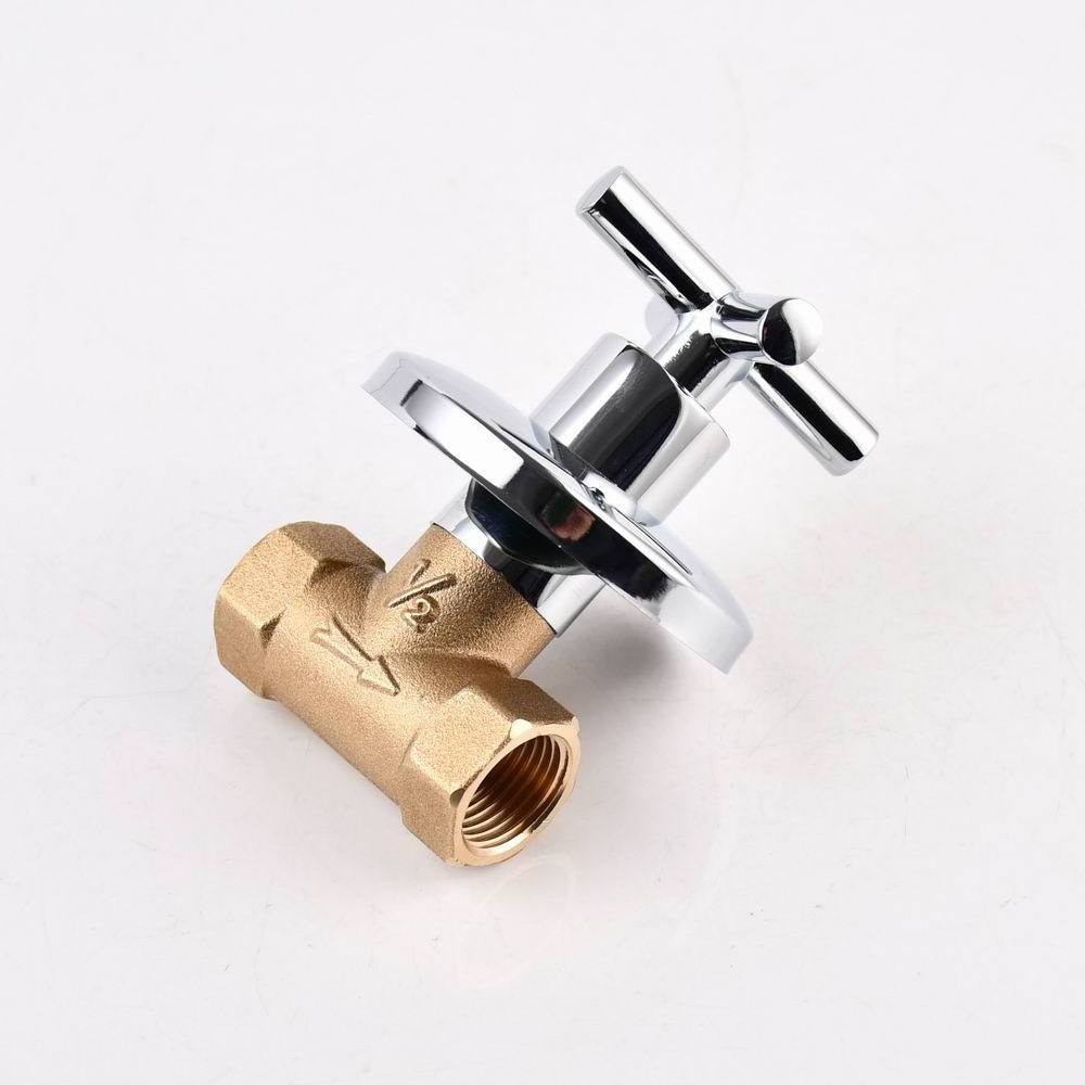 Hot Sale Cross Hand Wheel Standard Brass Concealed Stop Valve Size 1/2 Brass Body China Factory