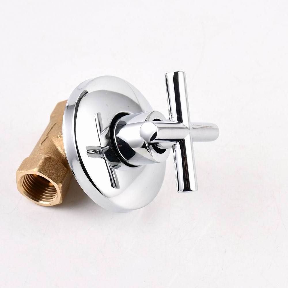 Hot Sale Cross Hand Wheel Standard Brass Concealed Stop Valve Size 1/2 Brass Body China Factory