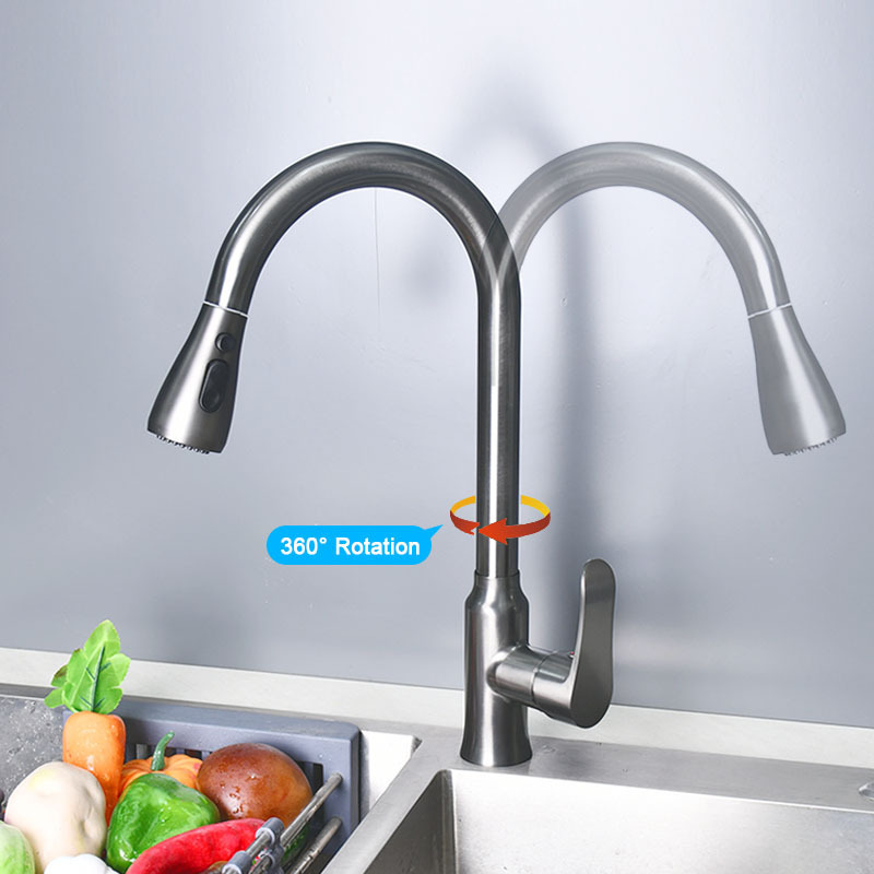 New Modern Style Pull Out Kitchen Faucet Zinc Alloy Pull Down Mixer Sink Faucet Sprayer Kitchen Taps