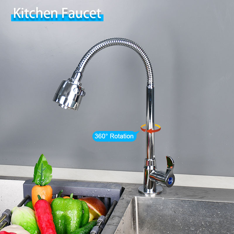 Good Price Stainless Steel Kitchen Faucet Single Cold Water Flexible Tube SUS Kitchen Sink Taps