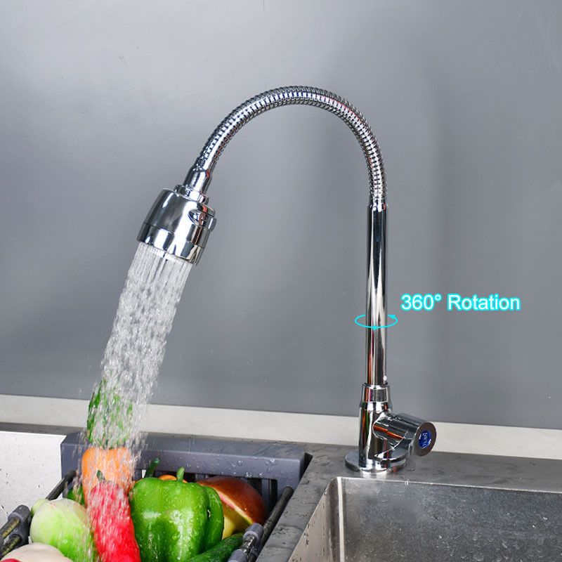 Good Price Stainless Steel Kitchen Faucet Single Cold Water Flexible Tube SUS Kitchen Sink Taps