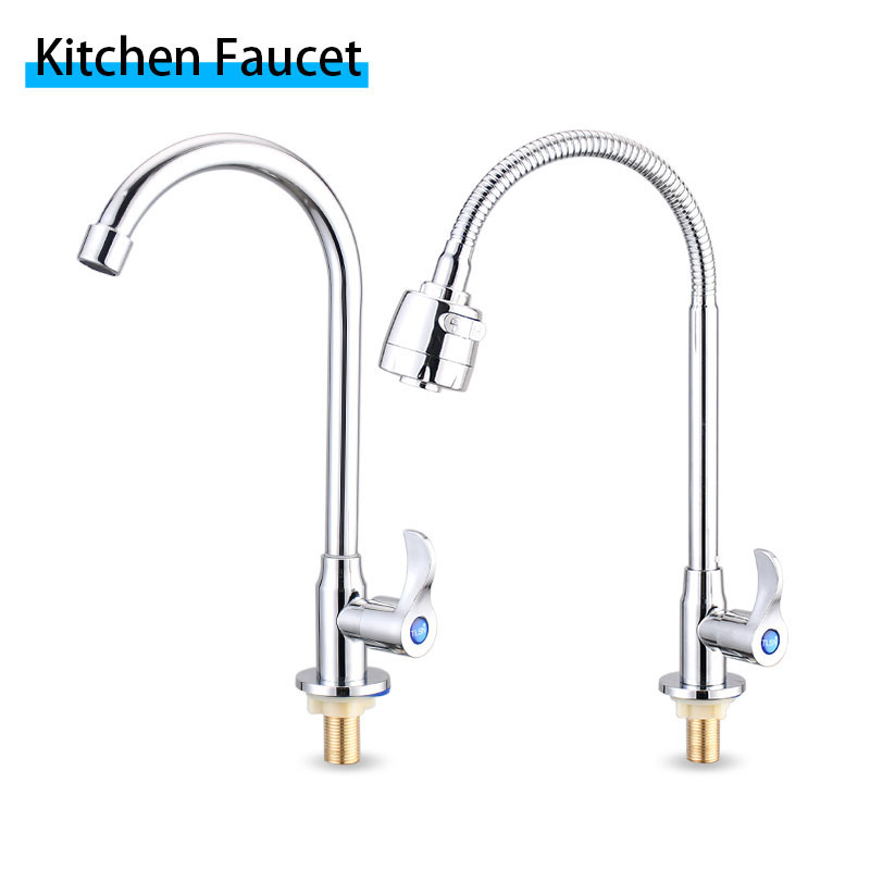 Good Price Stainless Steel Kitchen Faucet Single Cold Water Flexible Tube SUS Kitchen Sink Taps