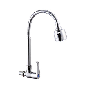 Wholesale Wall Flex Kitchen Faucet Single Handle Sink Cold Water Hose Zinc Alloy Tap