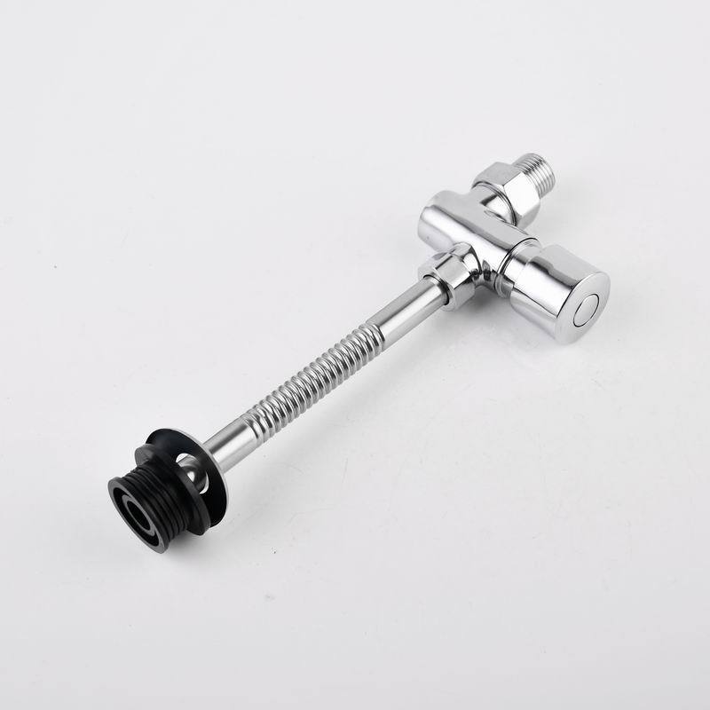 Bathroom Brass Push Button Toilet Water Saving Flush Valve Urinal Chrome Plated Flush Valve