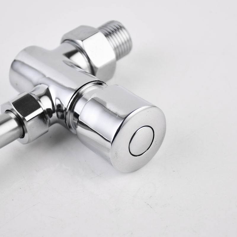 Bathroom Brass Push Button Toilet Water Saving Flush Valve Urinal Chrome Plated Flush Valve