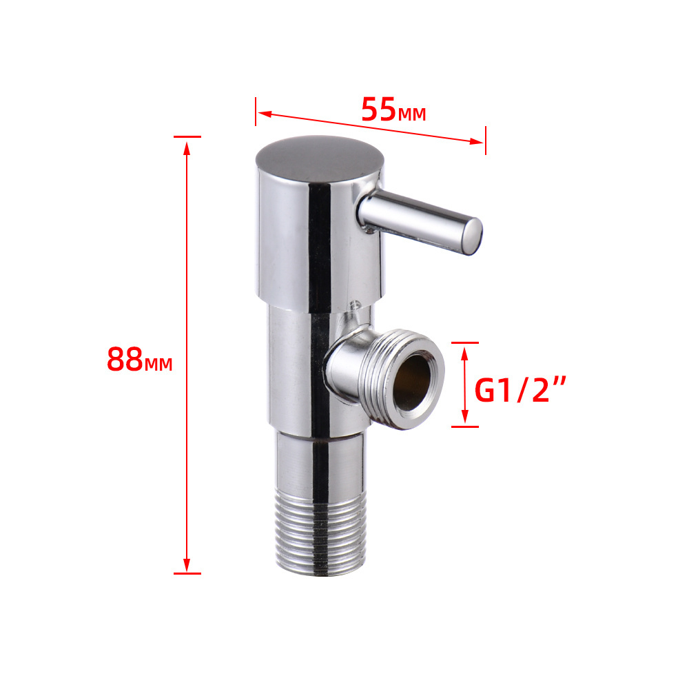 Factory Direct Wholesale Stainless Steel Angle Valve Bathroom Wash Basin Sus304 1/2 Angle Stop Valve Toilet