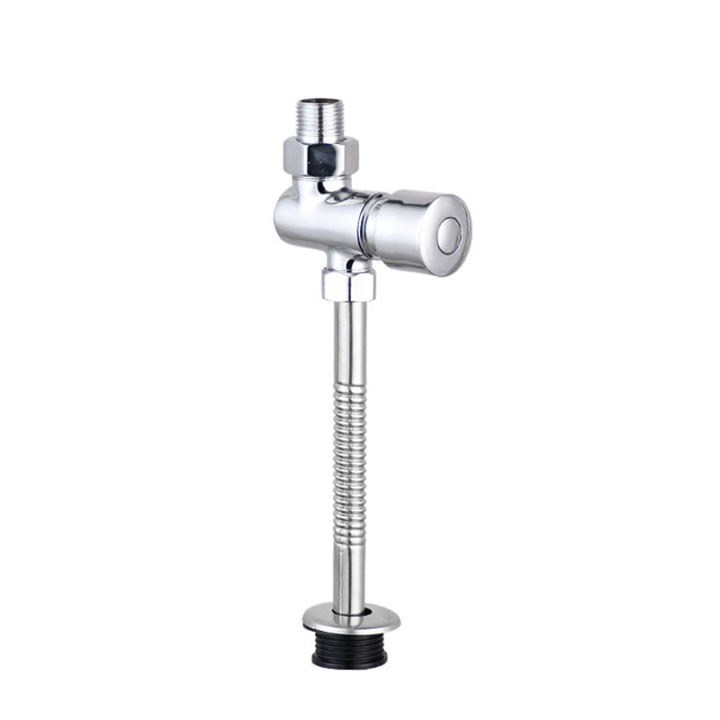 Bathroom Brass Push Button Toilet Water Saving Flush Valve Urinal Chrome Plated Flush Valve