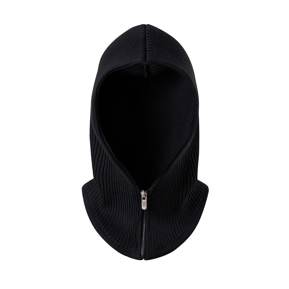 2022 New Style Streetwear Solid Color Head Neck Warmer Windproof Knitted Ski Mask Hoodie Beanie Hat Men Zipper Balaclava