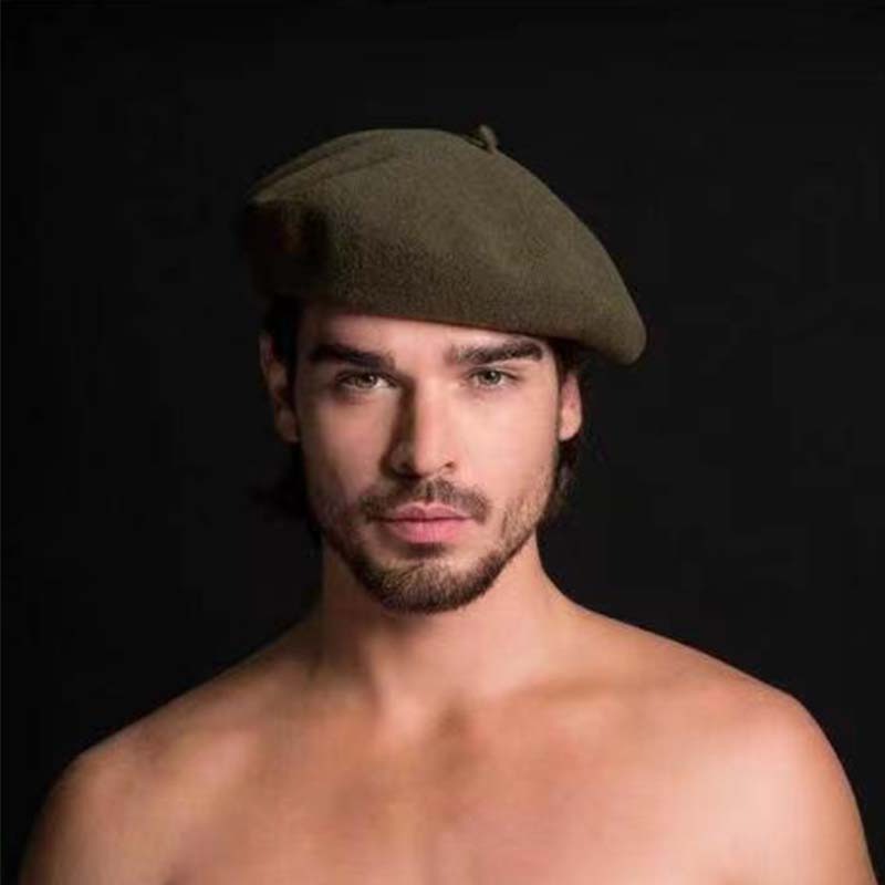 Wholesale Fashion Plain Brown Black Wool French Beret Hats For Men And Women