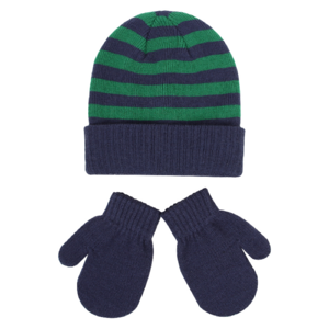 Winter Toddler Warm Knit Striped Beanie And Gloves Set Baby Hat And Mittens For Boys Girls