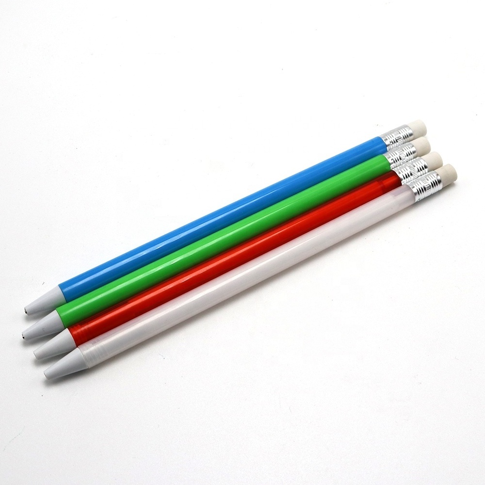 Wholesale custom logo design plastic click high quality mechanical pencil for office school with eraser