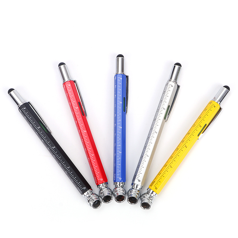 2024 creative tire pressure monitoring pen ruler level screwdriver stylus Multi-function engineering tool pen