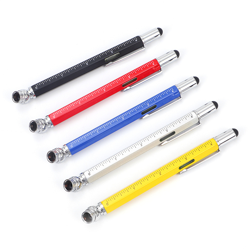 2024 creative tire pressure monitoring pen ruler level screwdriver stylus Multi-function engineering tool pen