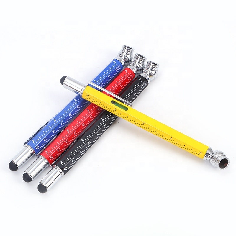 2024 creative tire pressure monitoring pen ruler level screwdriver stylus Multi-function engineering tool pen