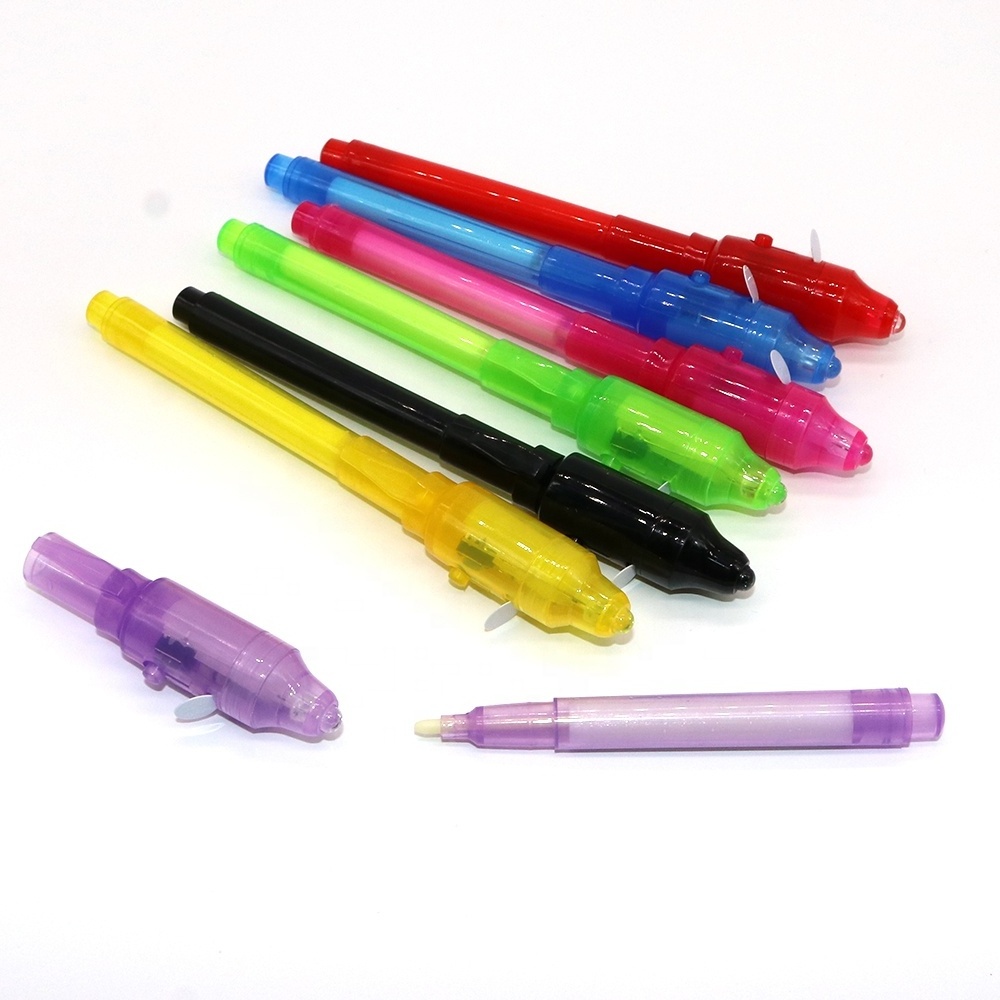 2024  hot selling  Fashion Magical spy pen secret message agent invisible ink pen with uv pen for kid