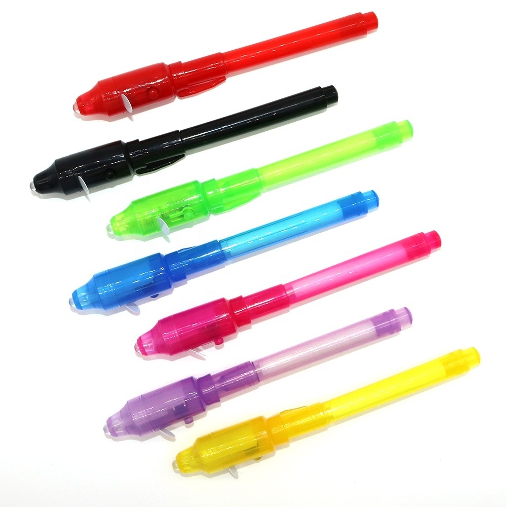 2024  hot selling  Fashion Magical spy pen secret message agent invisible ink pen with uv pen for kid