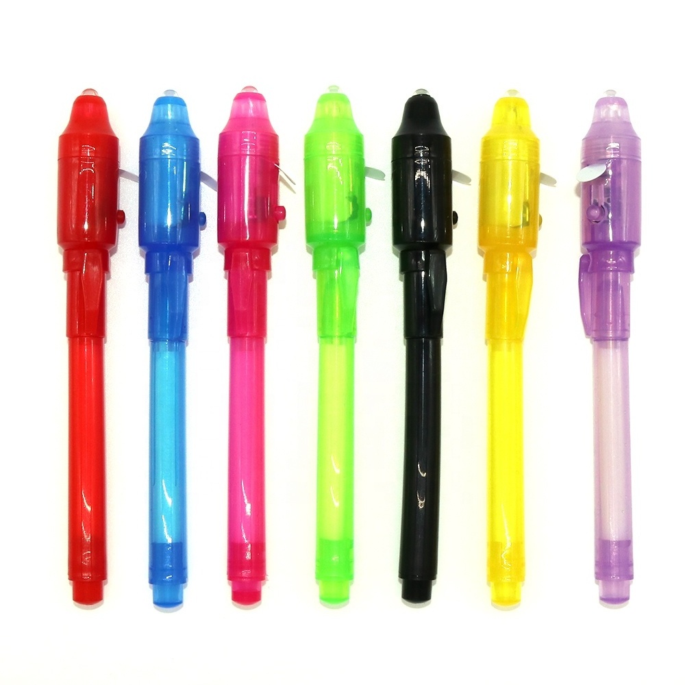 2024  hot selling  Fashion Magical spy pen secret message agent invisible ink pen with uv pen for kid