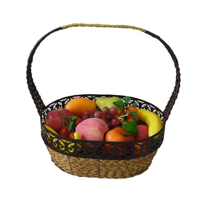 Wholesale handmade dark lace large handle gift baskets Flower baskets for holiday gifts