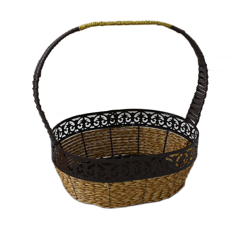 Wholesale handmade dark lace large handle gift baskets Flower baskets for holiday gifts