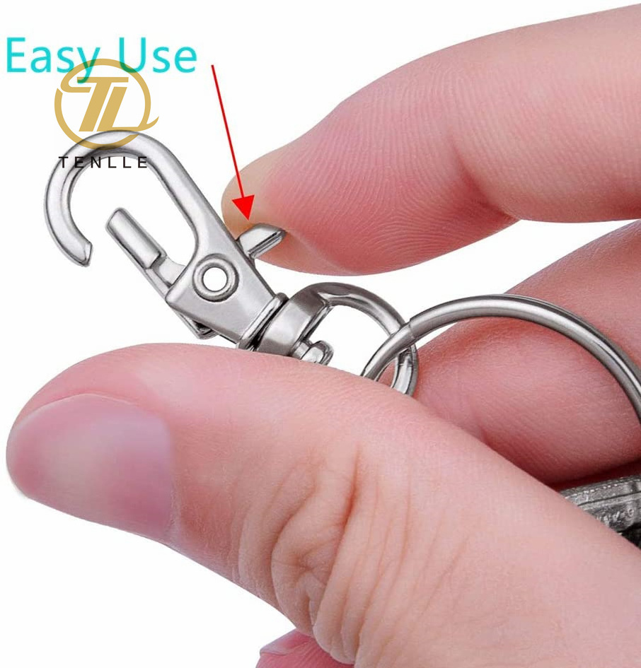 Premium Swivel Snap Hooks with Key Rings Metal Lanyard Keychain Hooks Lobster Clasps for Key Jewelry DIY Crafts