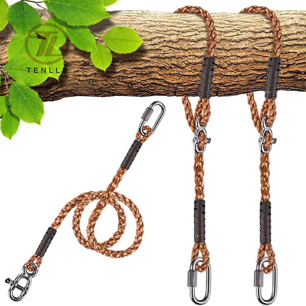 Tree Swing Nylon Ropes Indoor Outdoor Hammock Swinging Chair Straps Hanging Kit for Adjustment or Extension