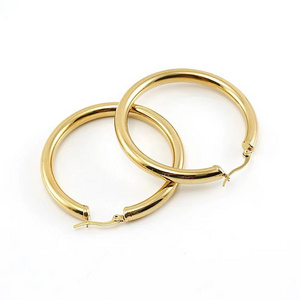 Large Oversized tube hoop earrings18K gold plated stainless steel statement hoop earrings for women minimalist jewelry