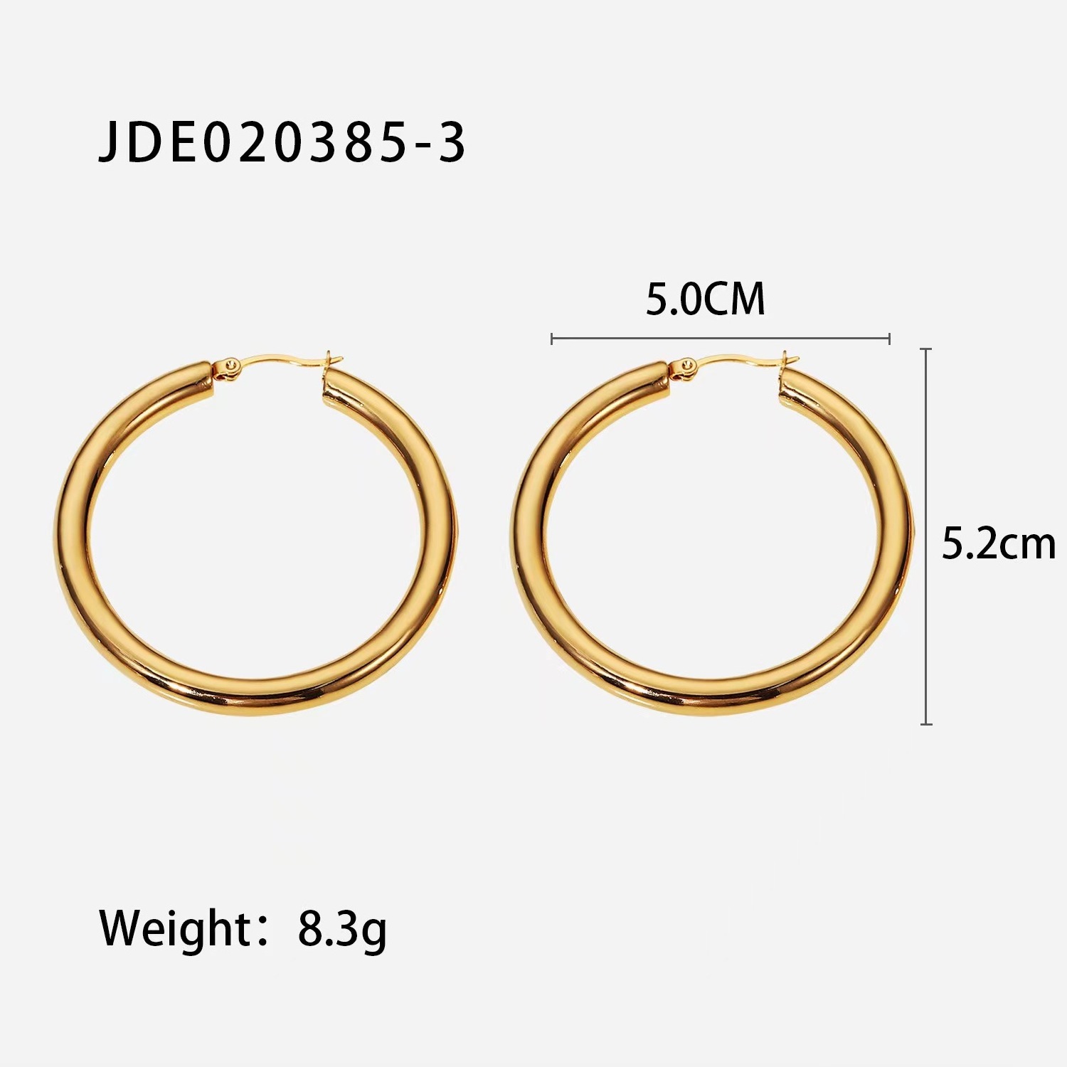 Large Oversized tube hoop earrings18K gold plated stainless steel statement hoop earrings for women minimalist jewelry