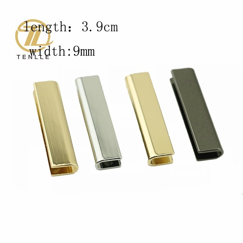 Wholesale handbag bag hardware accessories edge sealing  buckle  metal straight clip buckles for  leather craft belt decoration