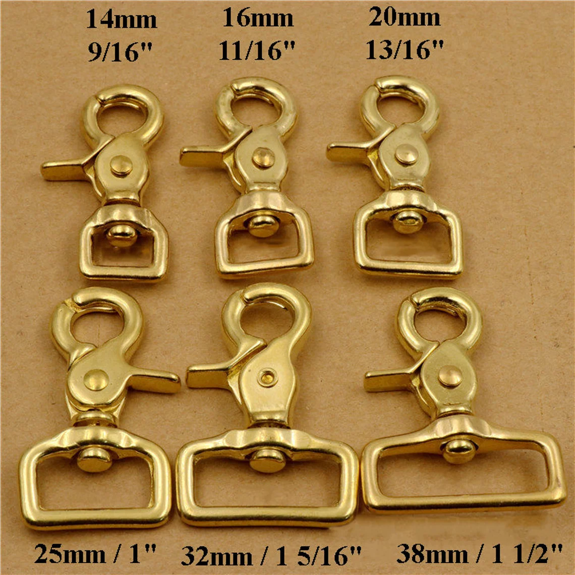 Solid Brass Scissor Snap Square Eye Swivel Trigger Snap Hook Lobster Clasp Bag Purse Strap Dog Leash Key