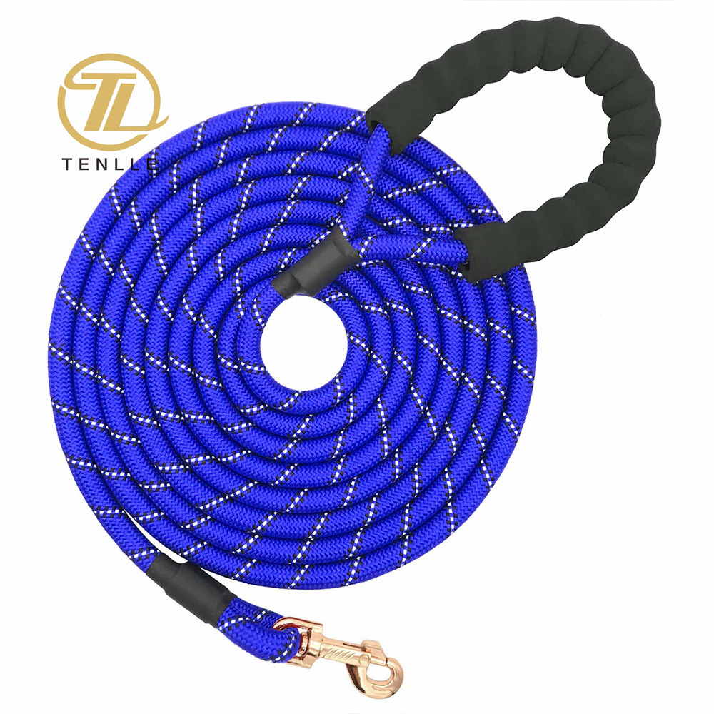 Dog Leashes With Comfortable Padded Handle Braided Rope Material Strong and Durable Multiple Colors Pet Travel Supplies