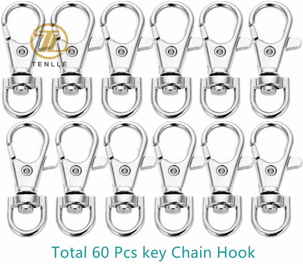 Premium Swivel Snap Hooks with Key Rings Metal Lanyard Keychain Hooks Lobster Clasps for Key Jewelry DIY Crafts