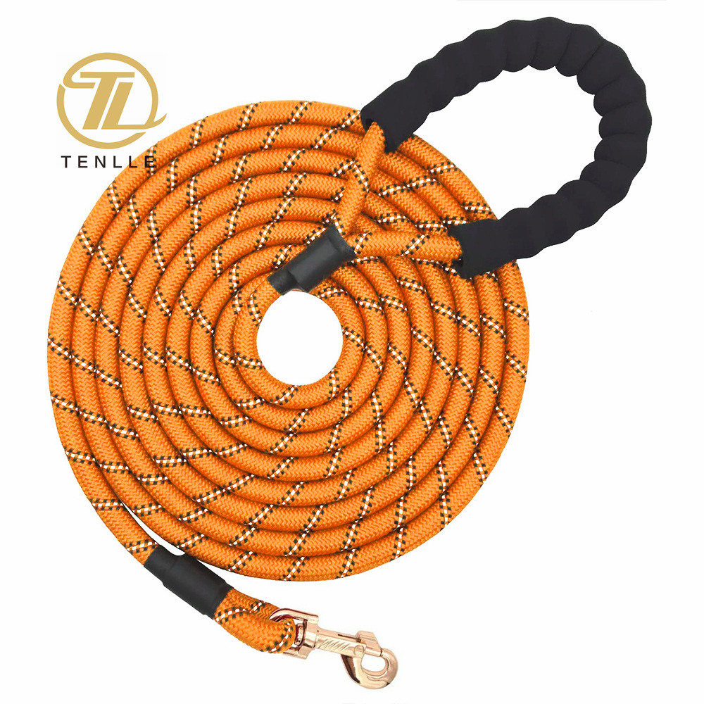 Dog Leashes With Comfortable Padded Handle Braided Rope Material Strong and Durable Multiple Colors Pet Travel Supplies