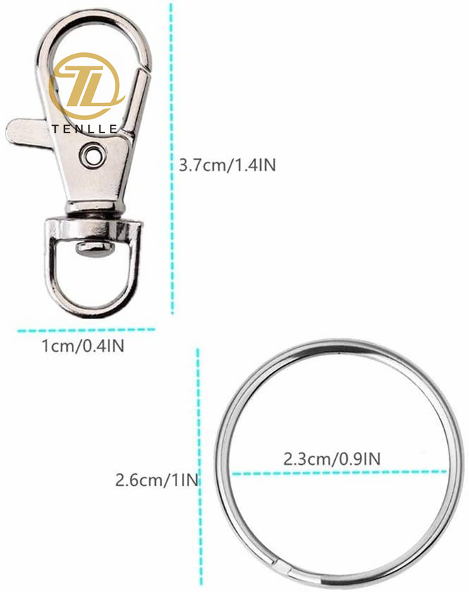 Best Selling Metal Hook Zinc Alloy Bag Accessories Lanyards Buckle D Ring Swivel Snap Hook Keychain