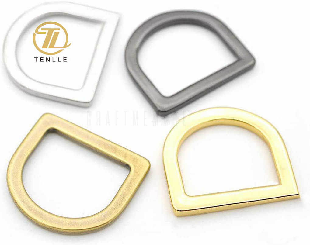 Shinny Silver Gold Black Zinc Alloy Flat D Ring Belt Buckle Hook For 20 mm 25 mm 38 mm Webbing