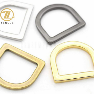 Shinny Silver Gold Black Zinc Alloy Flat D Ring Belt Buckle Hook For 20 mm 25 mm 38 mm Webbing