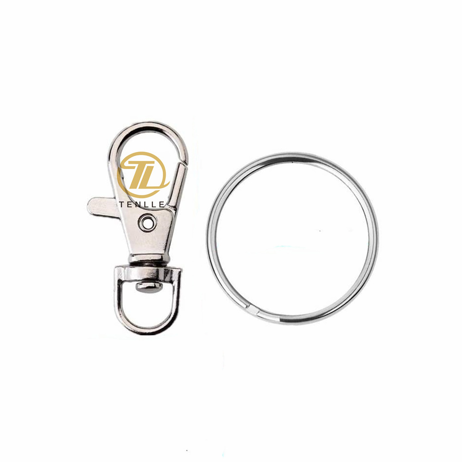 Best Selling Metal Hook Zinc Alloy Bag Accessories Lanyards Buckle D Ring Swivel Snap Hook Keychain