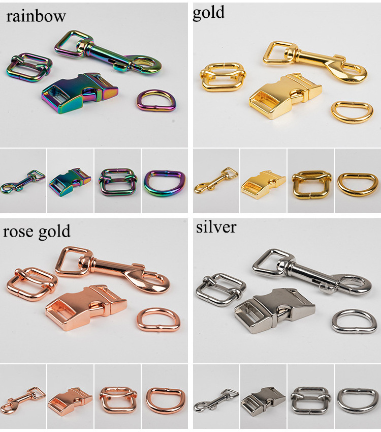 10/15/20/25/30/38mm Swivel Snaps Hooks D Rings Side Release Buckles Hardware Accessories For Bag Dog Collars Handbag