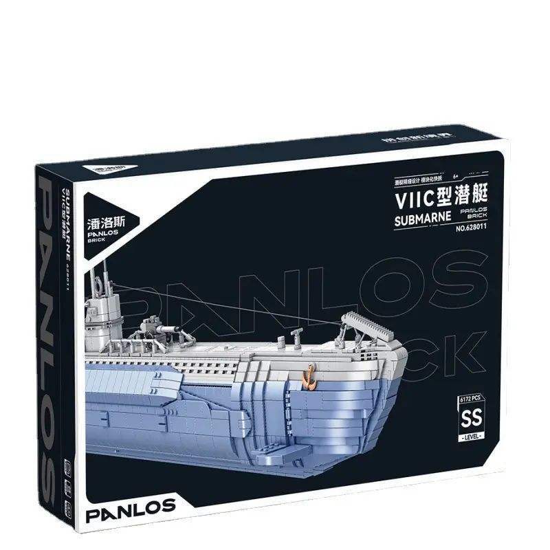 Panlos 628011 Military Large Warship Army Type VIIC Submarine Model Weapon Ship Toy MOC Building Blocks Bricks Toys Kit