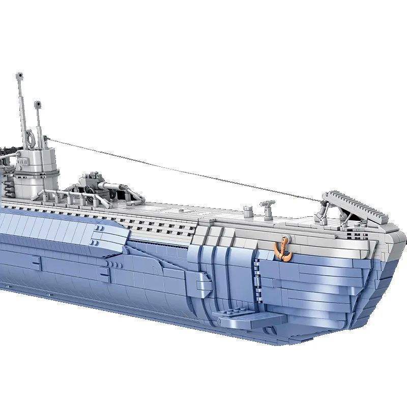 Panlos 628011 Military Large Warship Army Type VIIC Submarine Model Weapon Ship Toy MOC Building Blocks Bricks Toys Kit