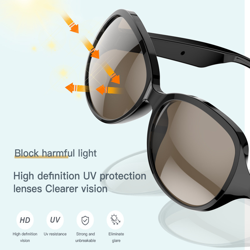 F07 BLUETOOTH SUNGLASSES BT5.3 UV smart waterproof sunglasses with fashion appearance and versatile face and wireless headset